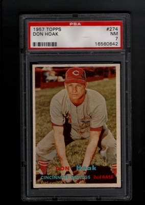 1957 Topps #274 Don Hoak  PSA 7  NM   CINCINNATI REDS